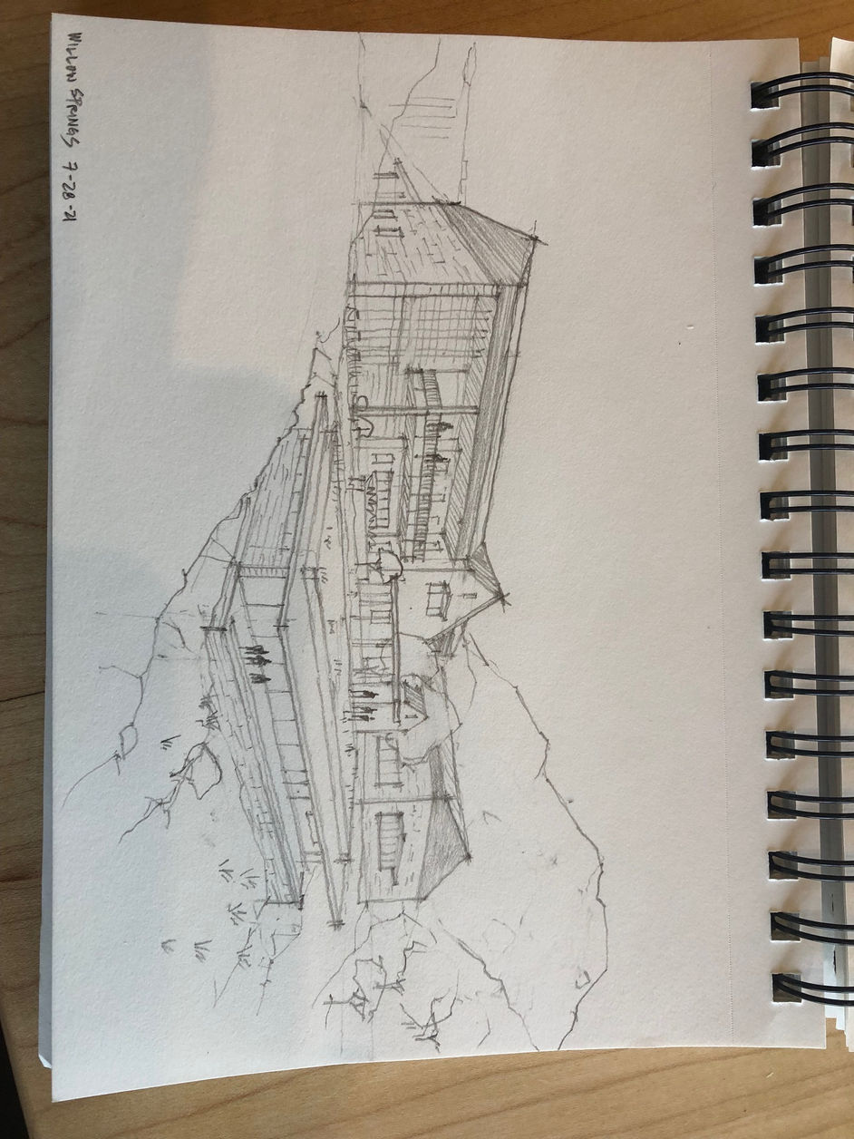 HILL COUNTRY RESIDENCE- WILLOW SPRINGS, TX. - initial sketch 1
