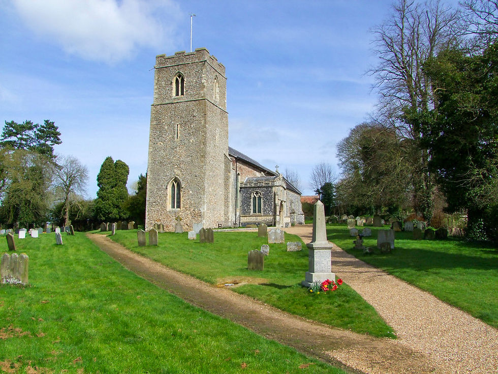 St John the Baptist. Grade I listed parish church in Badingham, Suffolk, England