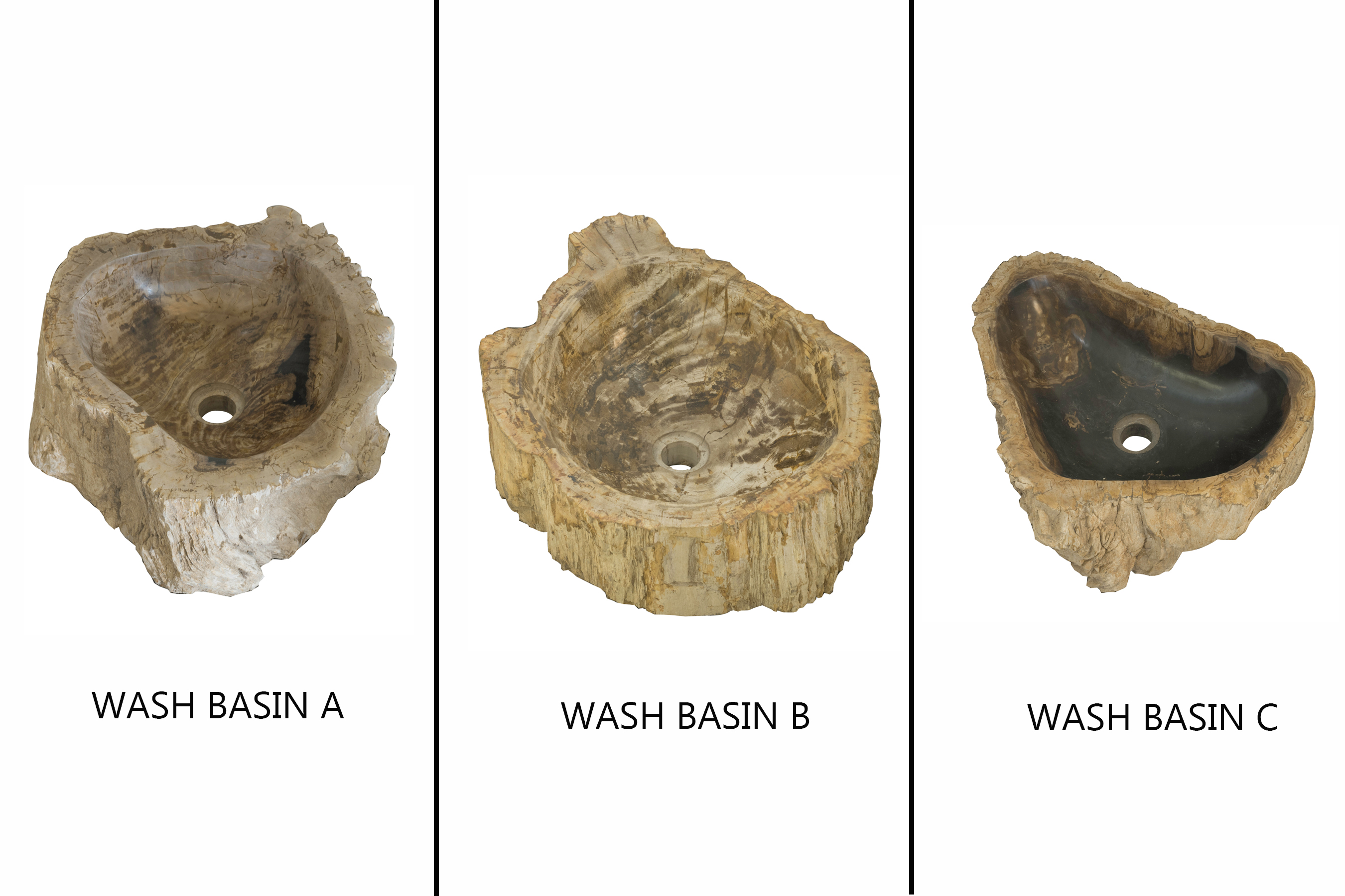 Petrified Wood Organic Wash Basin M