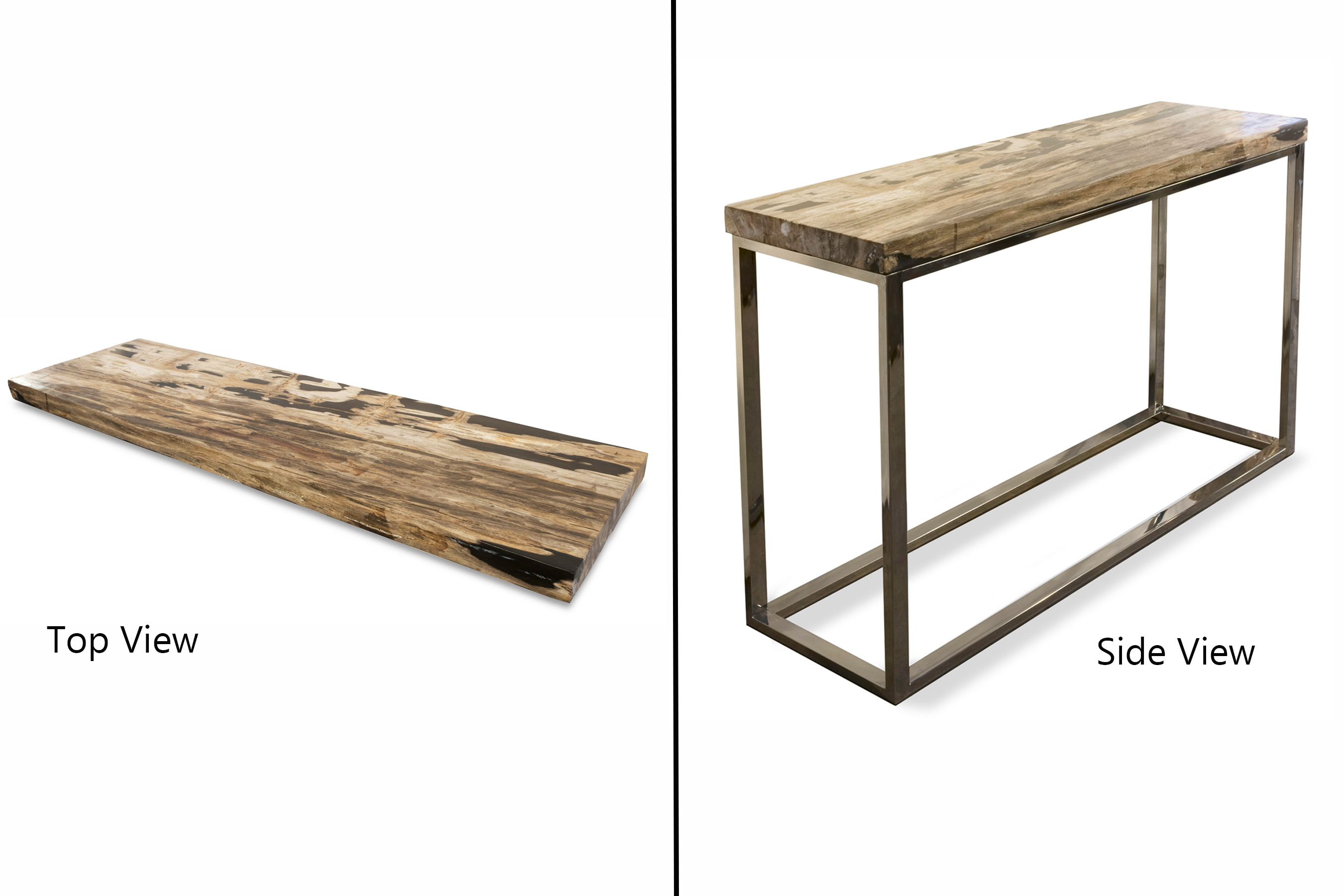 Petrified Wood Slab Console Table