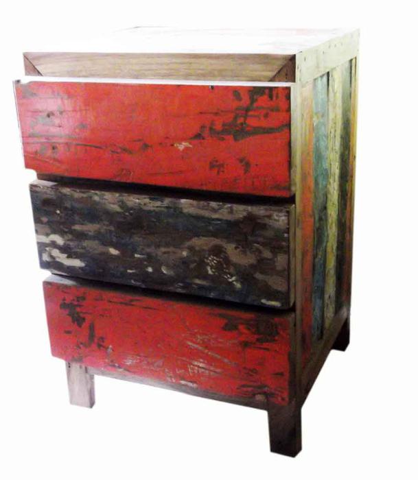 Boat Wood Cabinet w/ 3 Drawers
