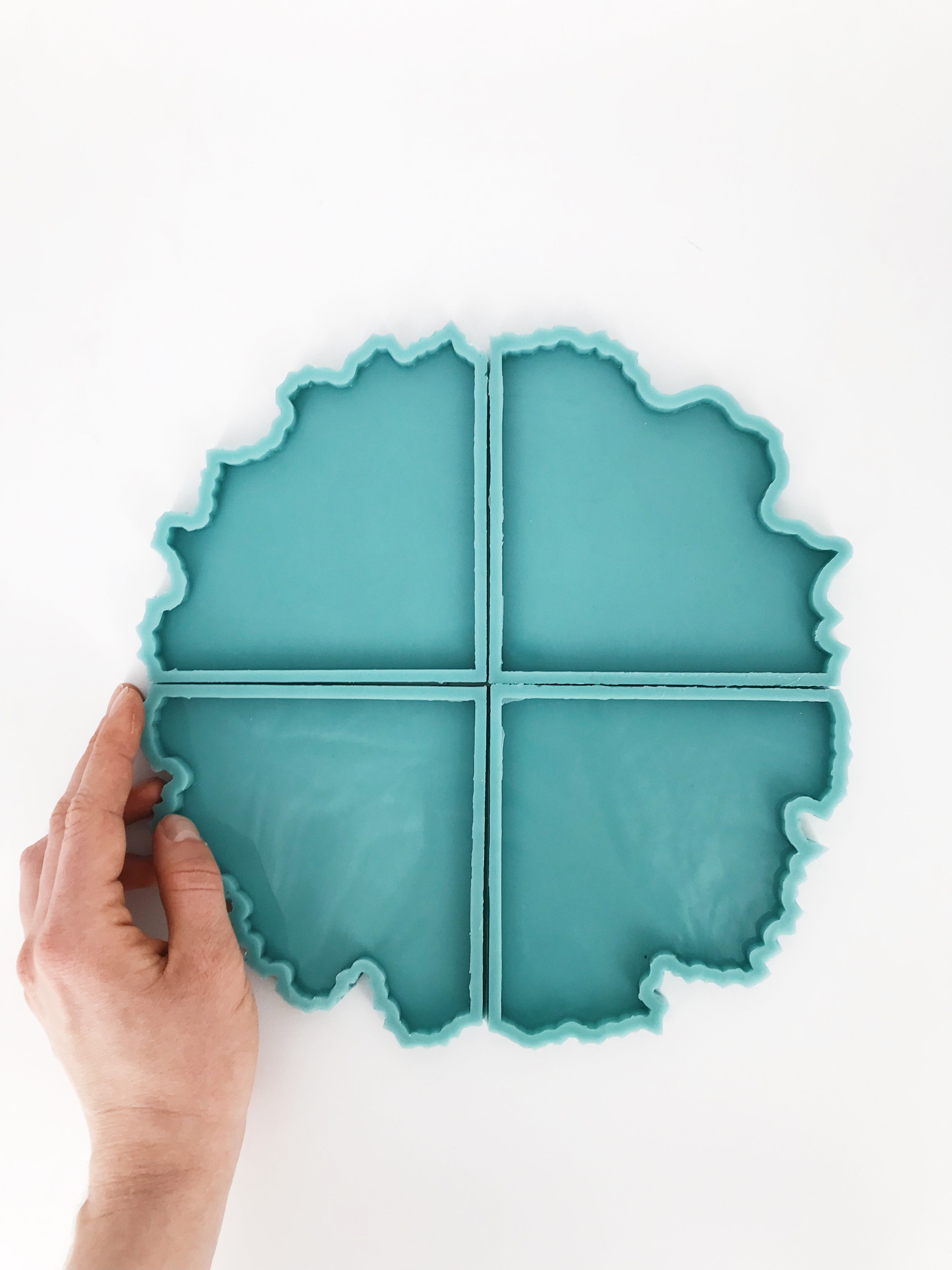 SALE Model #5, silikonowa forma wycinana z kamienia Puzzle Geode (cztery sztuki)