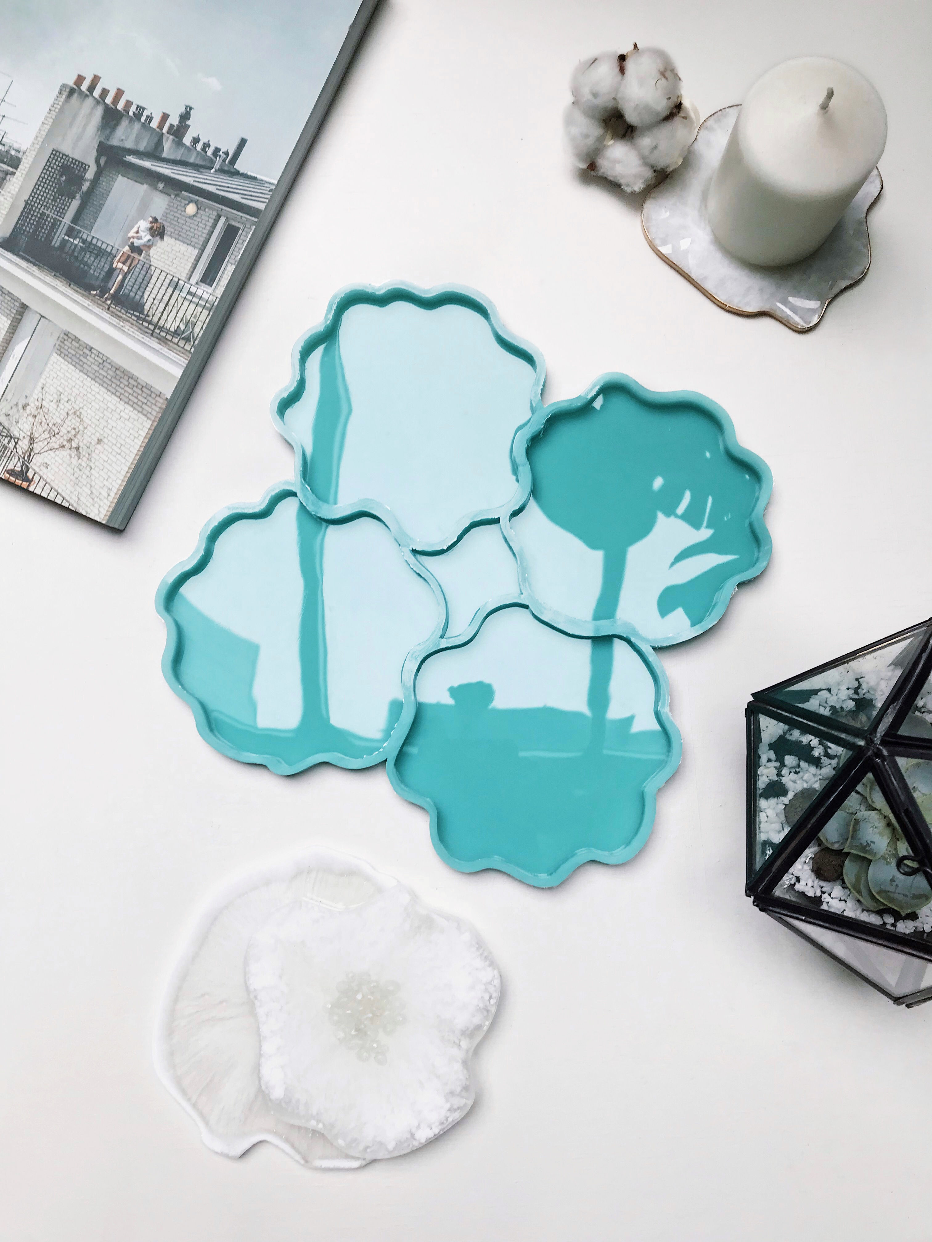 Model nr 8, silikonowa forma w formie kamiennej układanki Geode