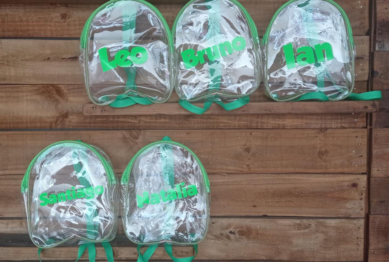 MOCHILA DE MICA TRANSPARENTE