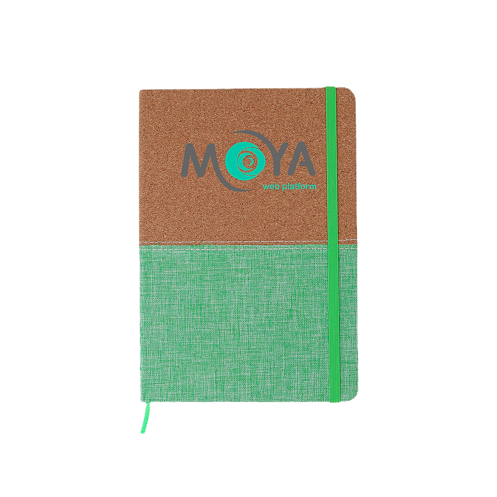 Libreta de Corcho y Poliéster "Bi-Tono" - Elegancia Natural para tus Promociones