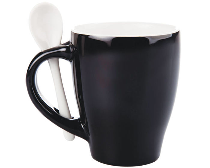 Miniatura: 12PZAS TAZA CERÁMICA BI-COLOR CON CUCHARA 12OZ "LOND"