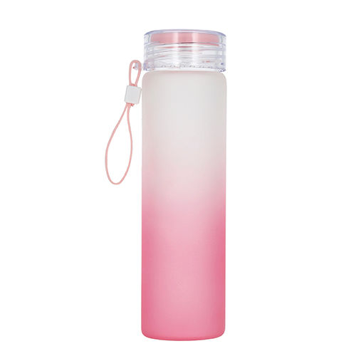 Miniatura: Botella de Vidrio para Agua con Tapa Tipo Rosca 320ml "Pastel" - Compacta, Práctica y Estilizada