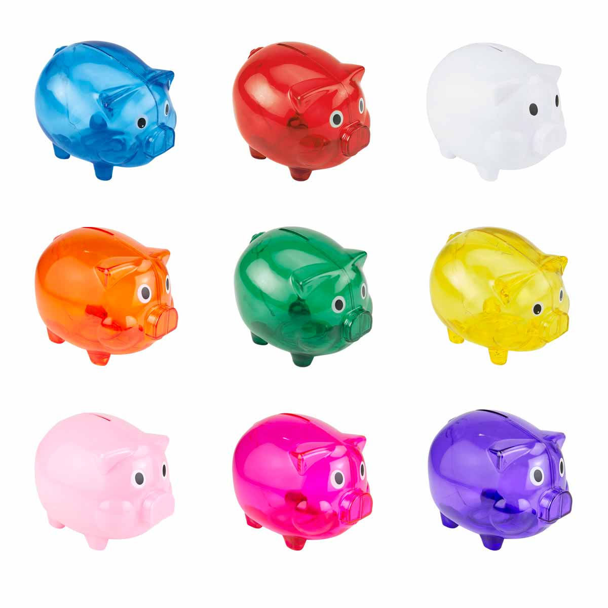 10PZAS ALCANCÍA DE ACRÍLICO DE PUERQUITO