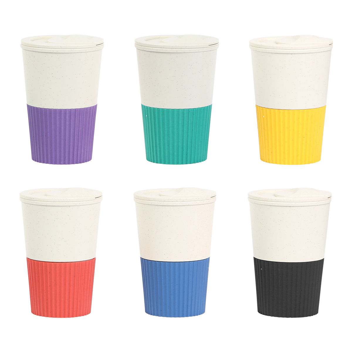 Vaso Bi-Tono de Fibra de Trigo con Tapa Deslizable 350 ml