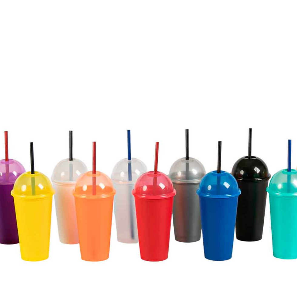 Miniatura: 100PZA VASO DOMO 16OZ CON POPOTE