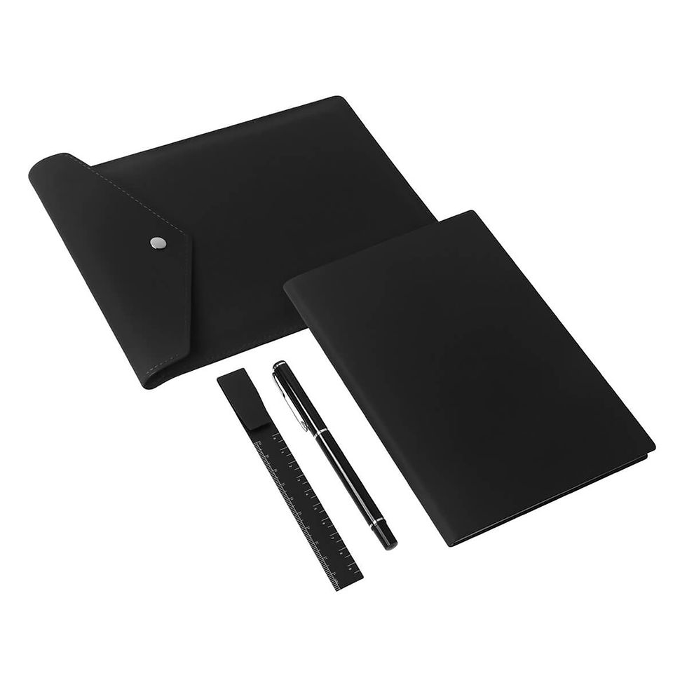 Miniatura: 30PZAS ELEGANTE SET DE REGALO CON LIBRETA, REGLA Y BOLÍGRAFO "LEK"