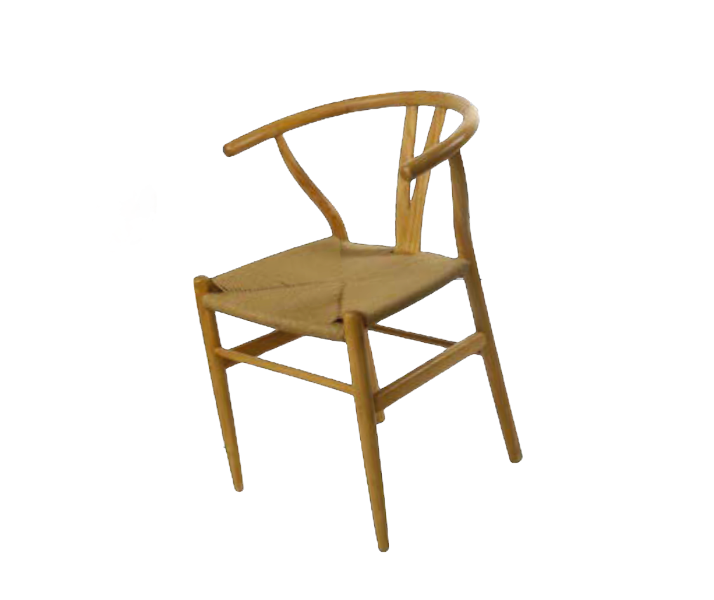 Silla de Madera con Tejido en Asiento "Wishbone" - Elegancia Natural y Sostenible para Eventos Exclusivos
