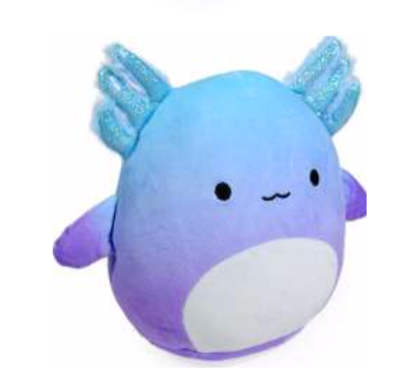 12PZAS PELUCHE DE AJOLOTE REDONDO 18X20CMS 