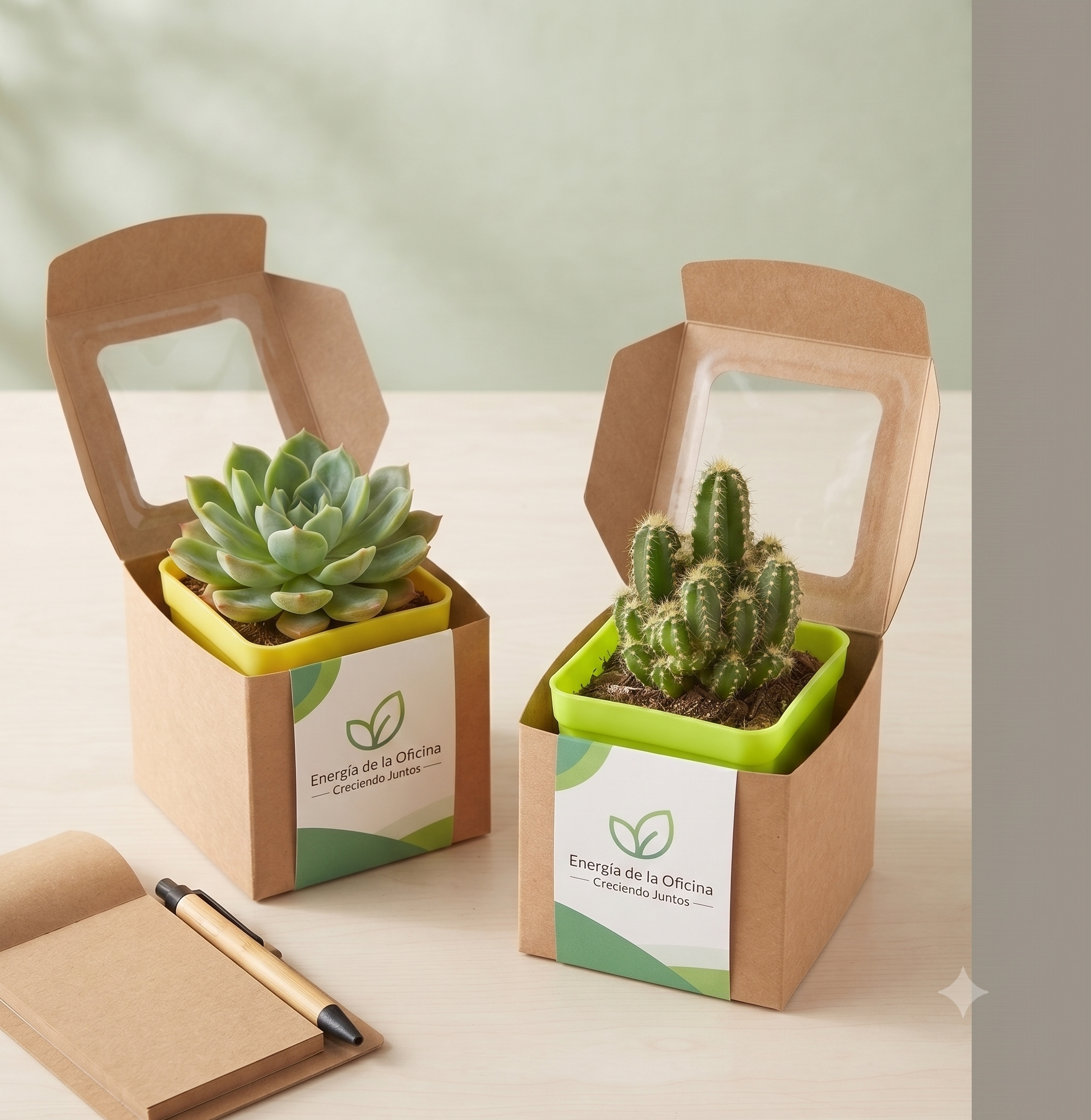 Kit Ecológico con Suculentas y Libreta