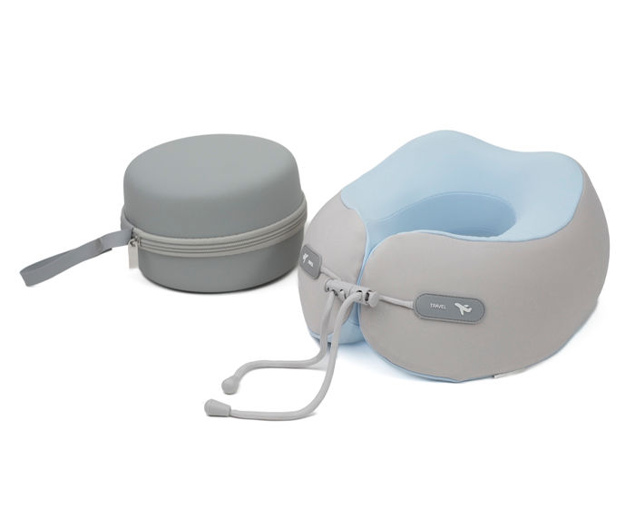 Miniatura: 25PZ ALMOHADA PARA VIAJE BICOLOR Y ERGONÓMICO DE MEMORY FOAM "MOO"
