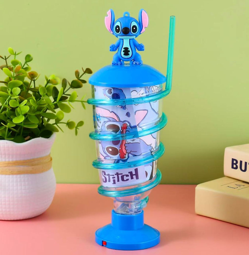 Miniatura: VASO PLÁSTICO 450ML CON POPOTE Y LUZ LED PERSONAJES "VERANO"