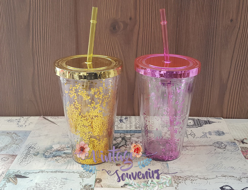 Miniatura: 24PZAS VASO DE CONFETTI CON POPOTE TAPA PLANA METÁLICA