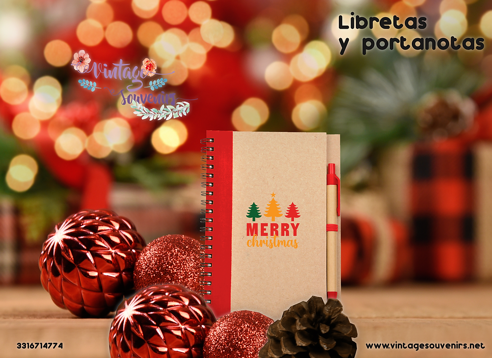 Miniatura: LIBRETA TIPO CUADERNO ECOLÓGICO CON BOLÍGRAFO "JASP" NAVIDAD