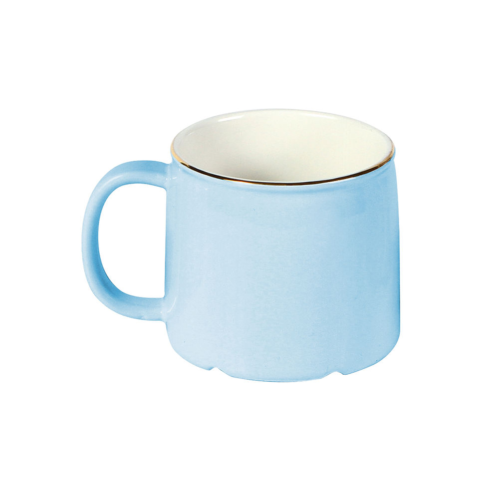 Miniatura: 25PZAS TAZAS COLOR PASTEL 350ML  DETALLES EN DORADO "CUTE"