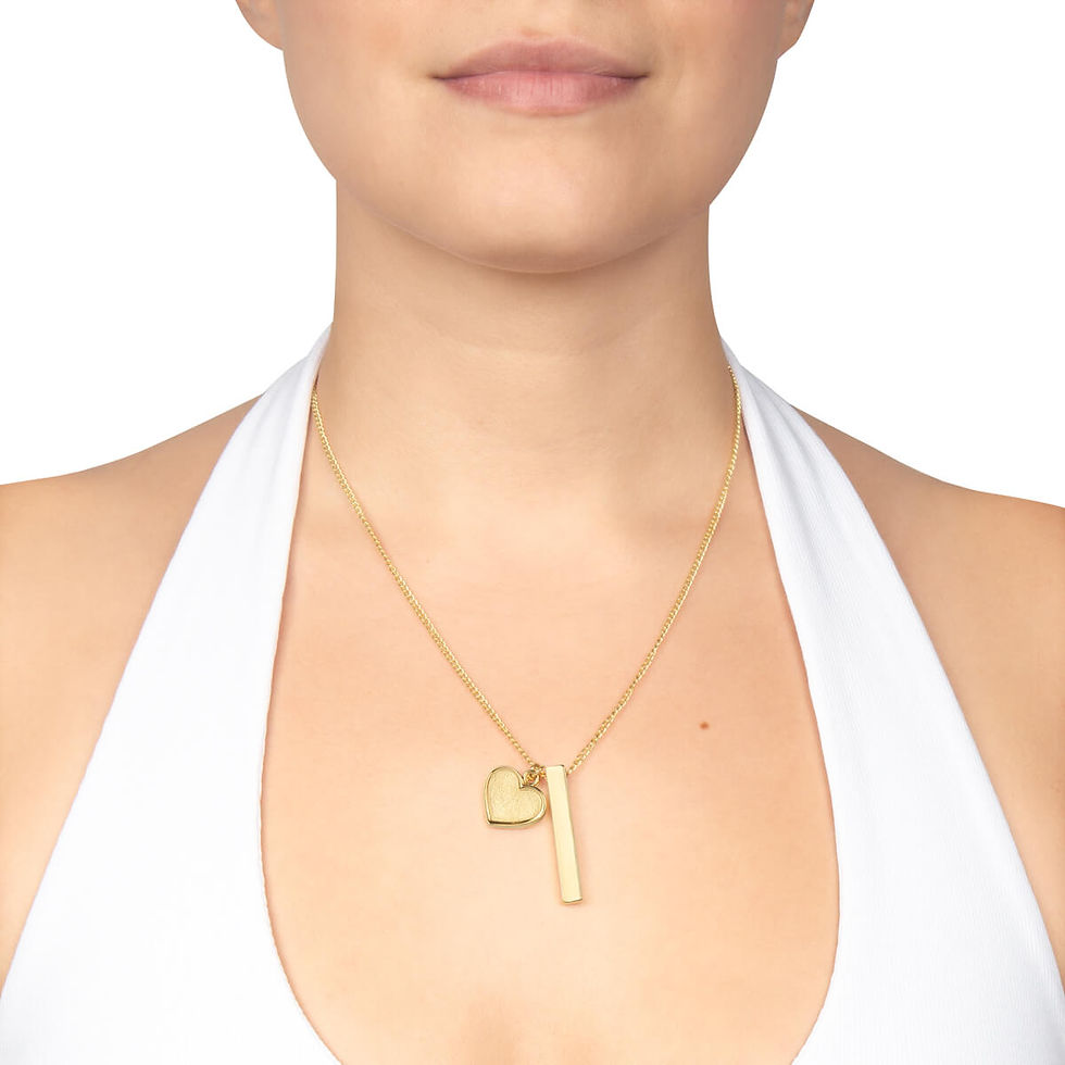 Miniatura: 10PZA COLLAR CON DIJE EN FORMA DE CORAZÓN CON PLACA DE GRABADO "DILA"