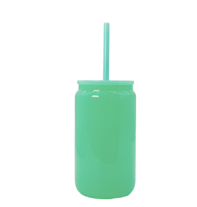 Miniatura: Vaso de Vidrio con Tapa y Popote 550 ml Boca Ancha