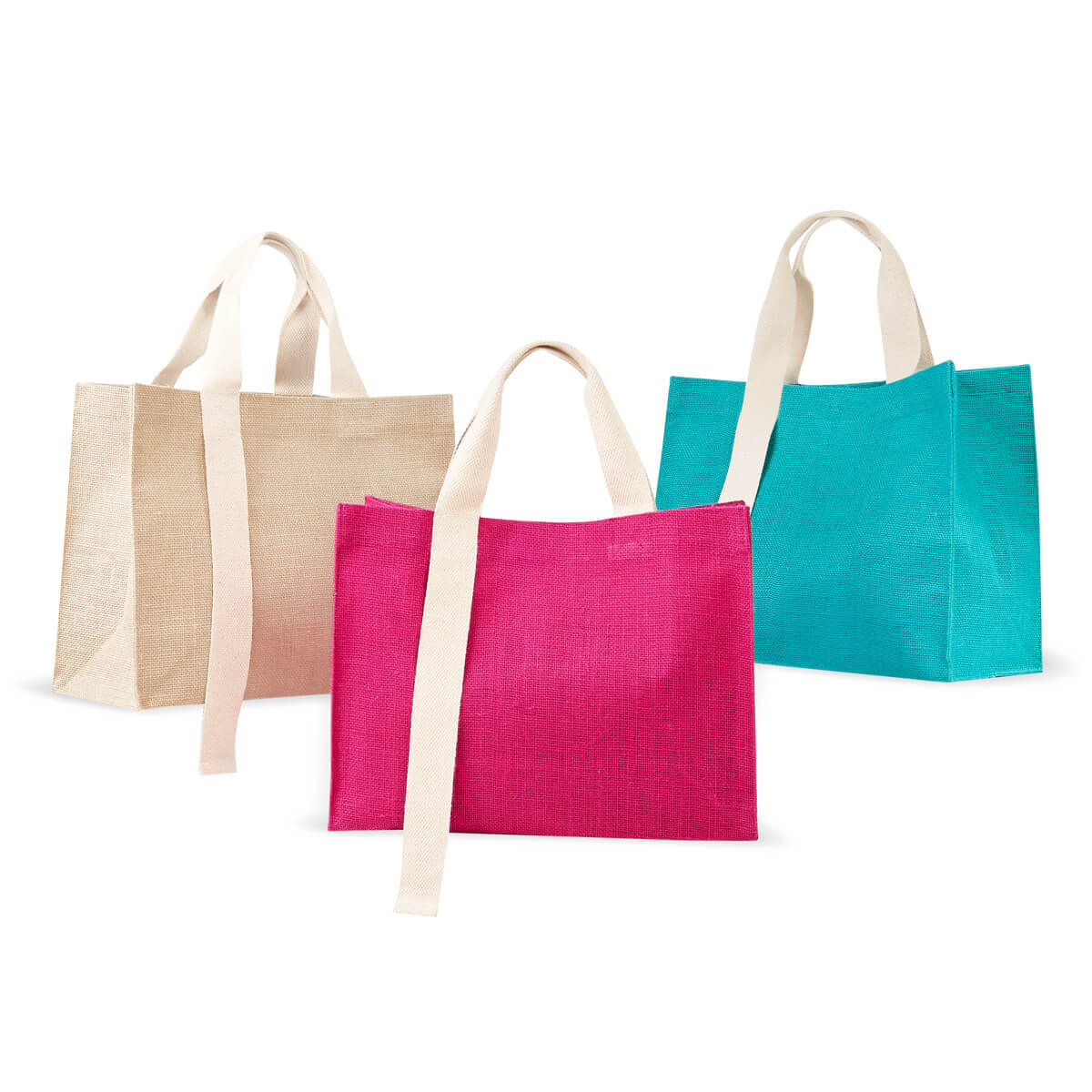 50PZAS BOLSA DE YUTE CON ASAS DE ALGODÓN INTERIOR PLASTIFICADO "SAB"