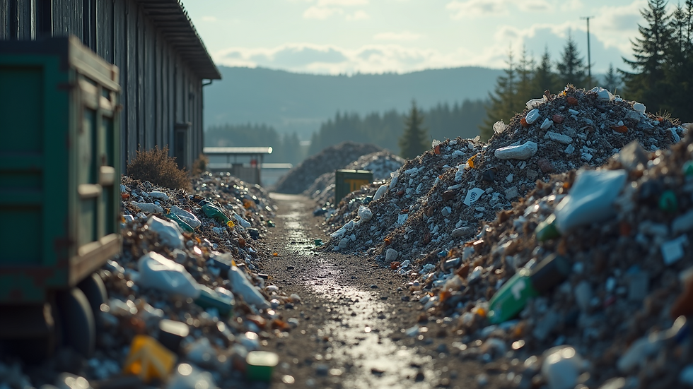 High angle view of waste management and recycling center