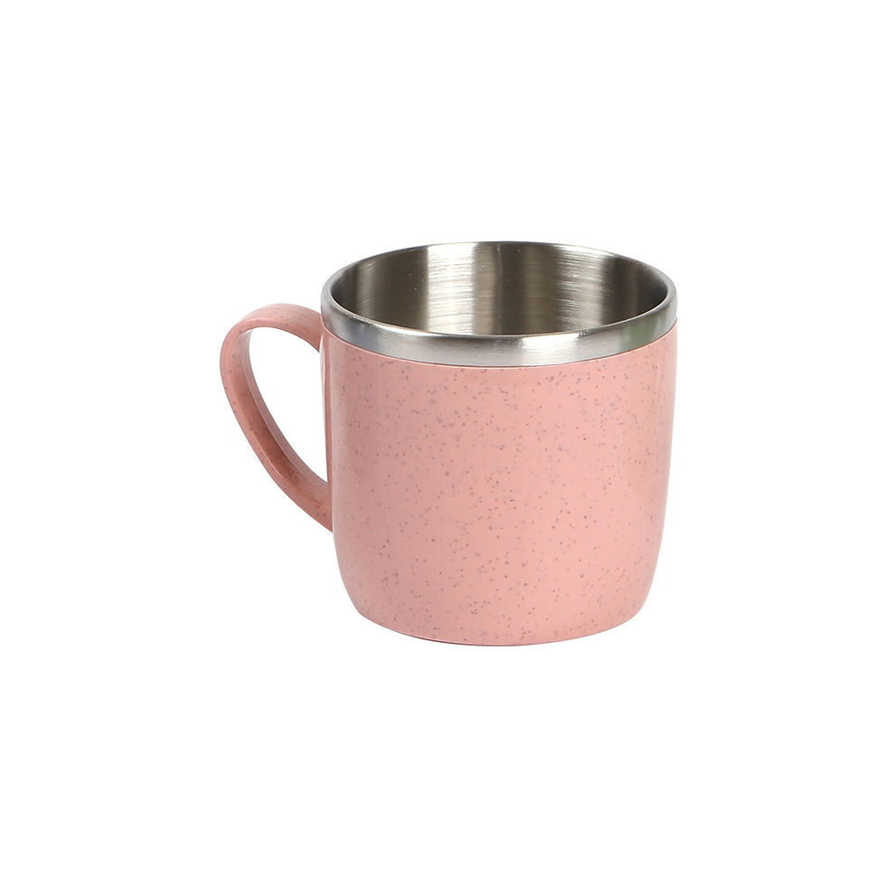 Miniatura: 25PZAS TAZA DE FIBRA DE TRIGO Y PLÁSTICO CON ACERO INOXIDABLE 200ML "SIUMU"
