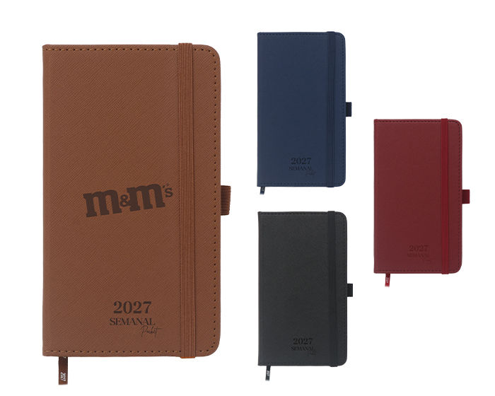 40PZS AGENDA SEMANAL DE BOLSILLO DE PASTA DURA "LUX POCKET"