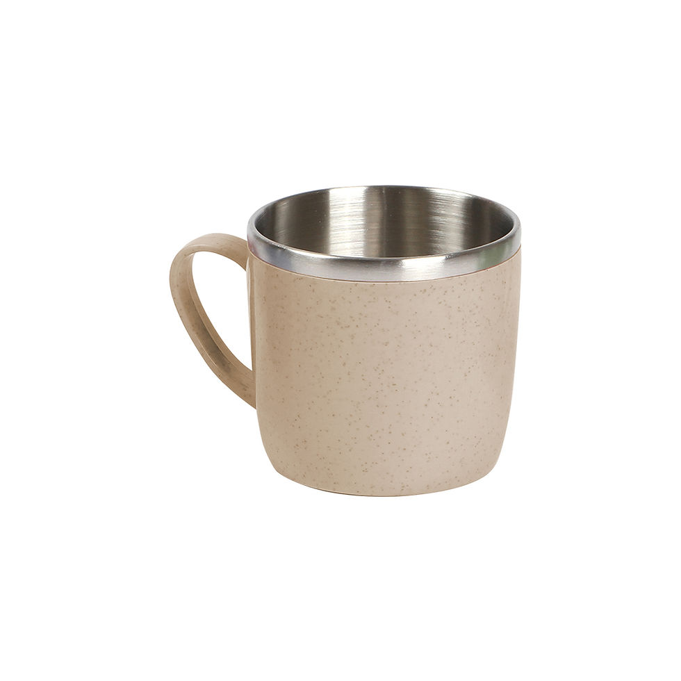 Miniatura: 25PZAS TAZA DE FIBRA DE TRIGO Y PLÁSTICO CON ACERO INOXIDABLE 200ML "SIUMU"