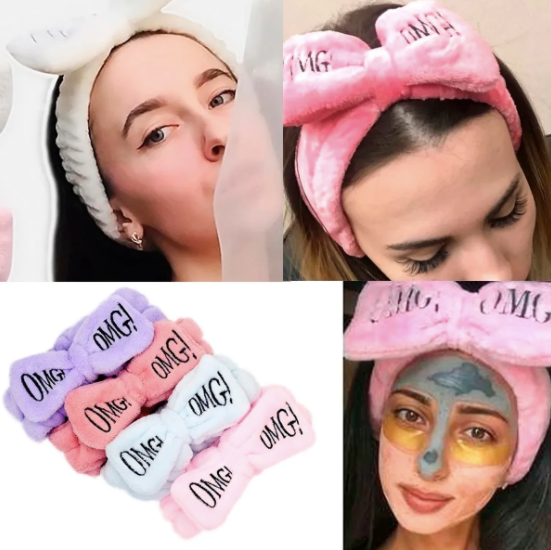 Miniatura: 24PZAS DIADEMA TIPO TURBANTE PARA LIMPIEZA DE CARA "OMG"