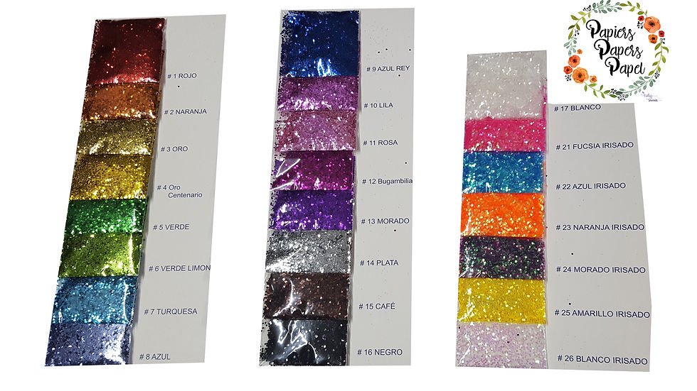 Miniatura: GLITTER  FINO O GRUESO COLORES BÁSICOS POR KILO