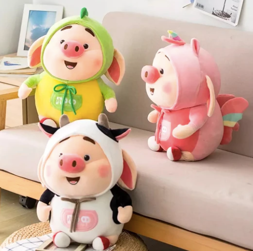 Miniatura: 12PZAS PUERQUITO DE PELUCHE SUPER SUAVE DISFRAZADO