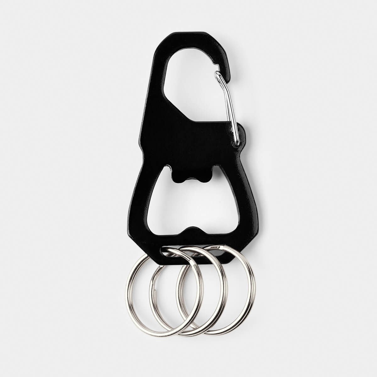 100PZAS LLAVERO METÁLICO MULTIFUNCIÓN CON GANCHO Y DESTAPADOR "KAG"