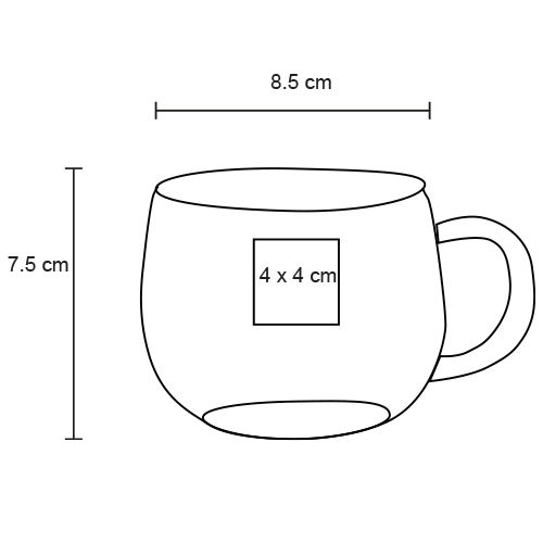 Miniatura: 50PZAS TAZA DE VIDRIO REDONDA Y ASA ERGONÓMICA "JOSE"