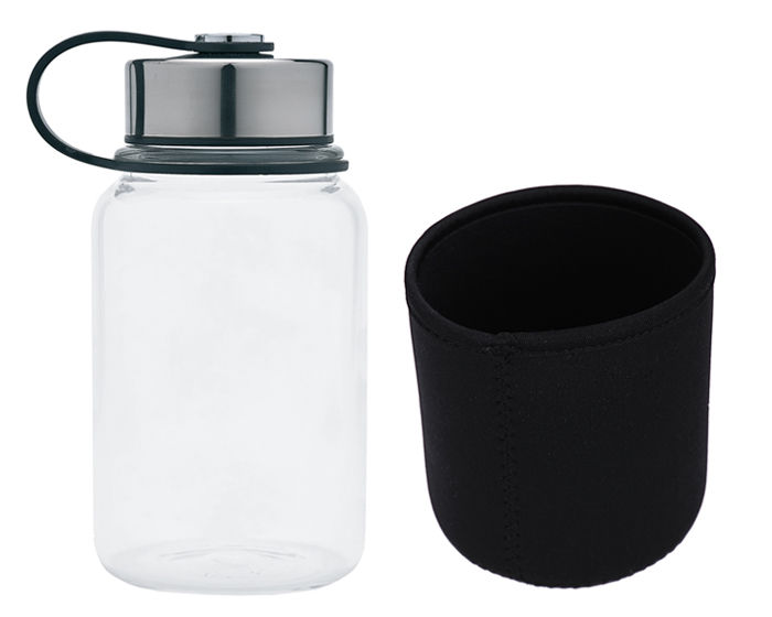 Miniatura: Cilindro de Vidrio 600ml con Tapa Rosca de Metal "Berker" - Hidratación Saludable y Compacta
