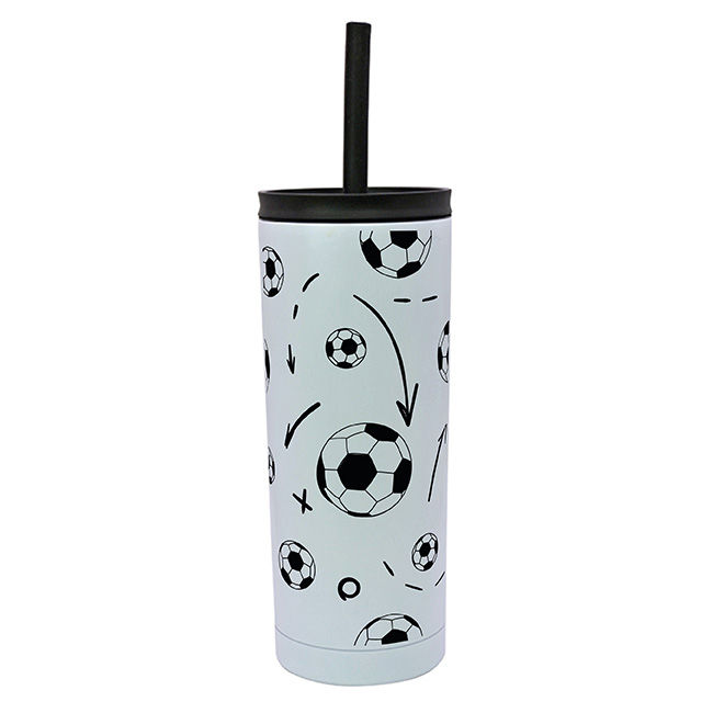 Miniatura: 24PZAS VASO DE ACERO INSULADO CON POPOTE  600ML  "ALO"