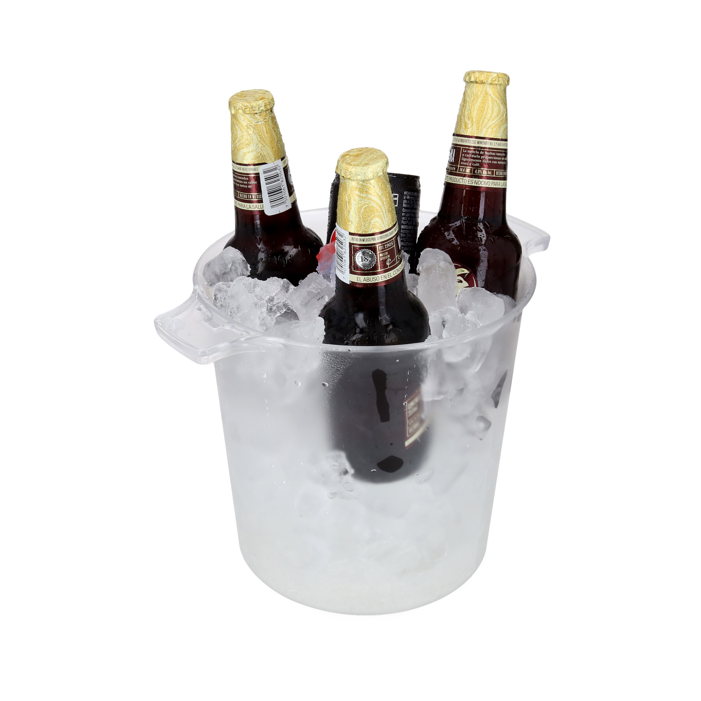 15PZAS HIELERA CIRCULAR DE ACRÍLICO CON DOBLE ASA 5L "BAD"