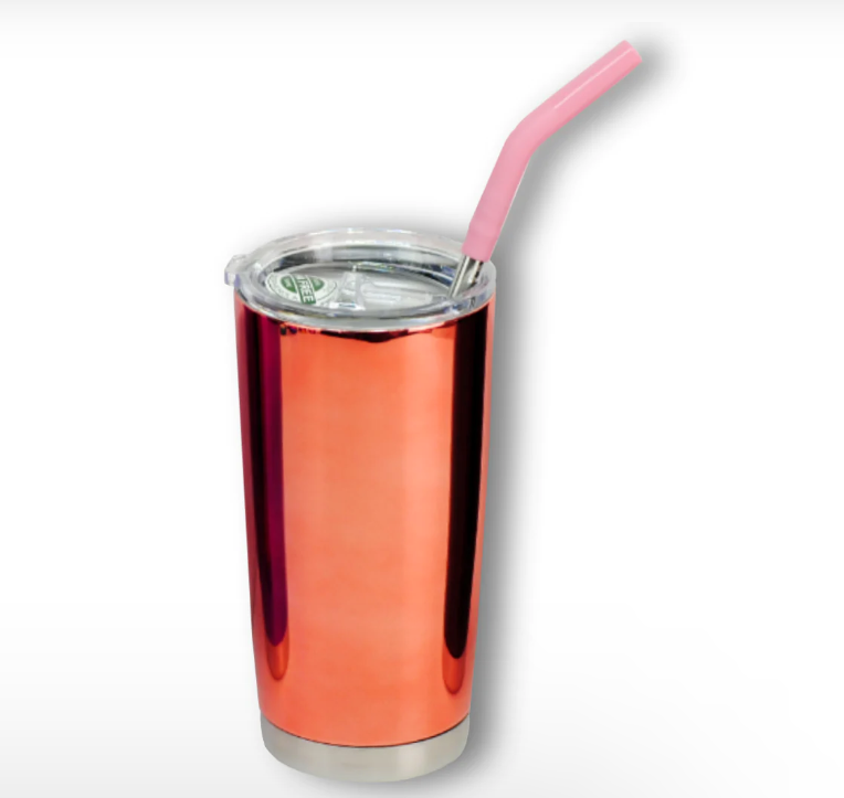 Miniatura: 12PZAS VASO TERMO CROMADO ACERO 20OZ INOXIDABLE CON POPOTE