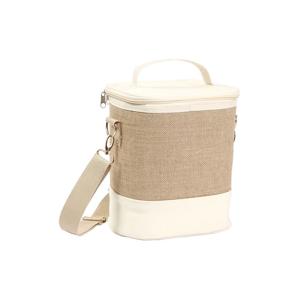 Miniatura: 25PZAS HIELERA DE YUTE CON FUELLE "AVES" - CONSERVA LA FRESCURA CON ESTILO ECO