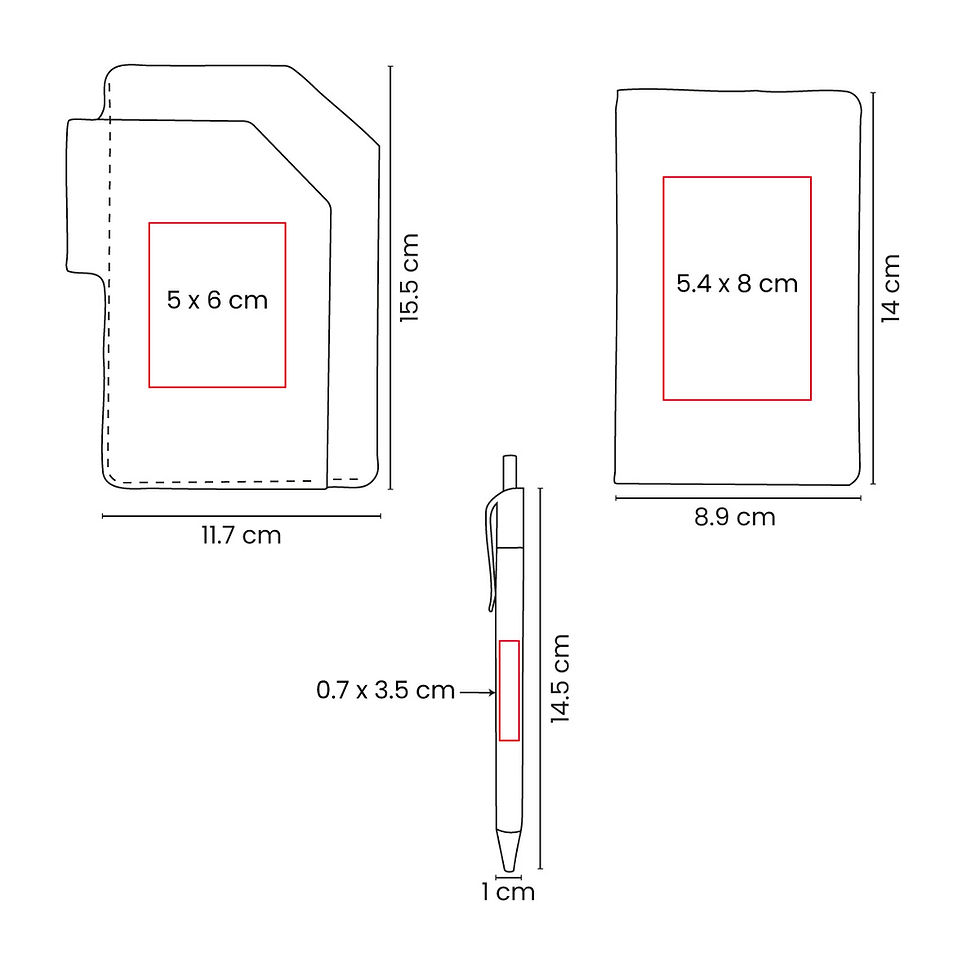 Miniatura: 100PZAS FUNDA DE CURPIEL PARA PASAPORTE CON LIBRETA Y BOLÍGRAFO "RUN"