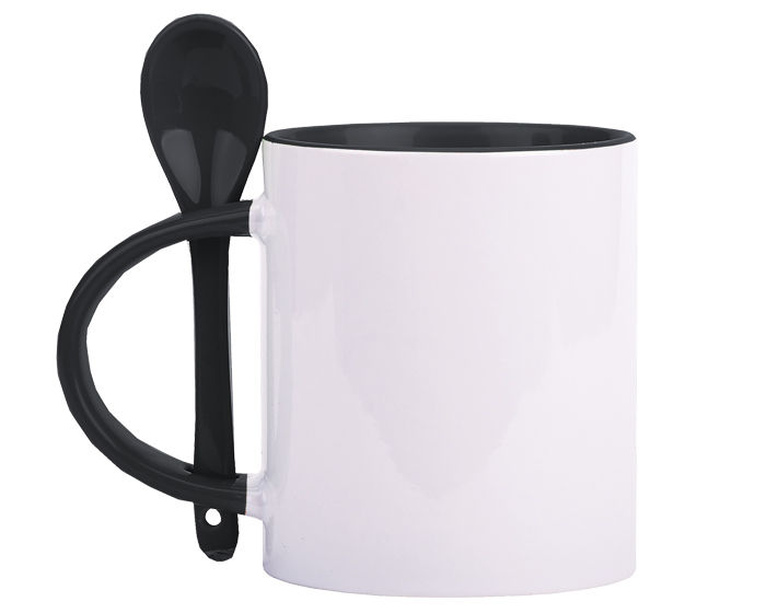 Miniatura: 12 PZAS TAZA DE CERÁMICA PARA SUBLIMAR CON CUCHARA 11OZ "MIR"