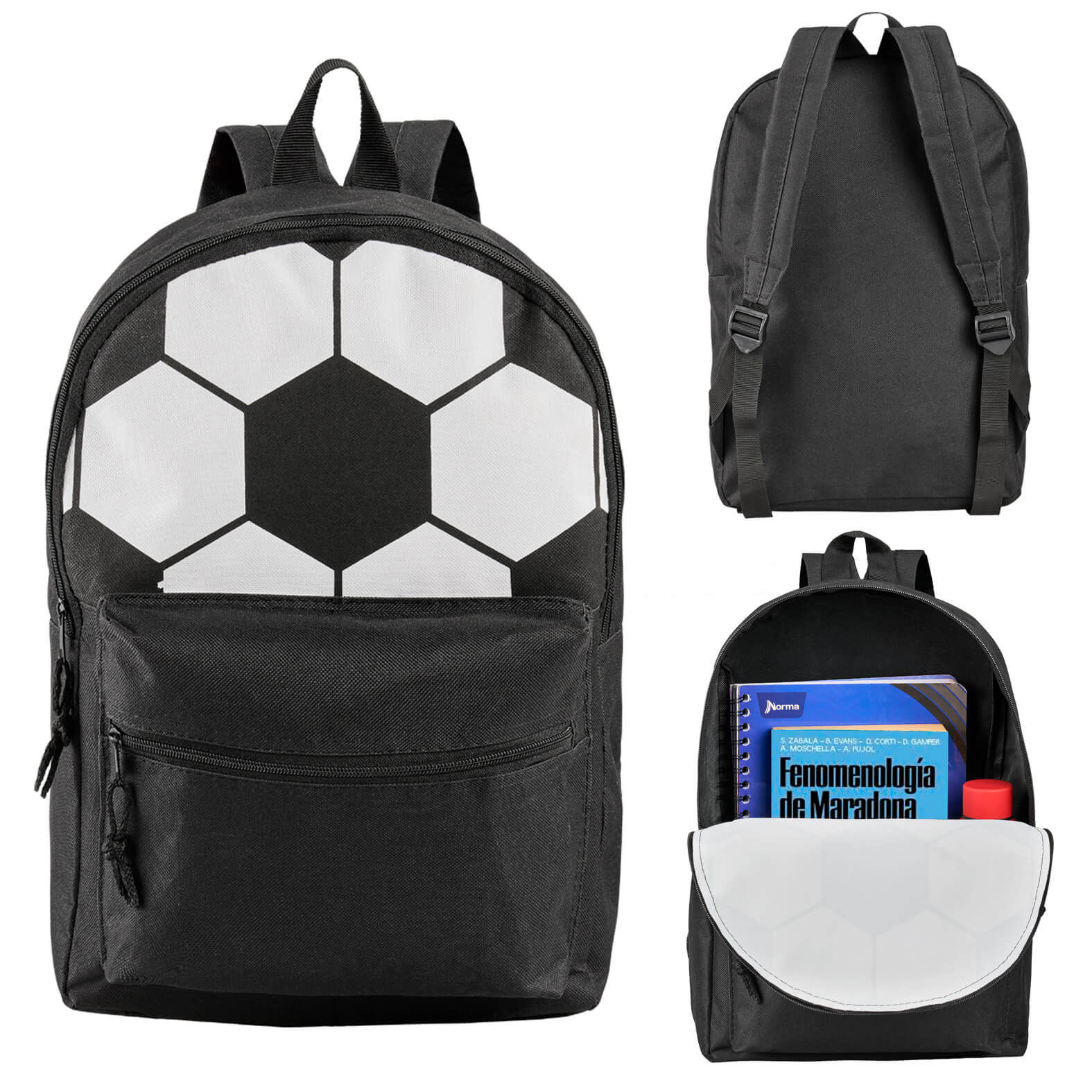 50PZAS MOCHILA TIPO BACK PACK CON PRINT DE BALÓN "RONALDO MUNDIAL"