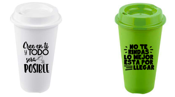 Miniatura: VASO REUTILIZABLE CON FRASES