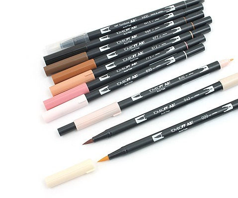 Miniatura: Tombow ABT doble pluma de pincel - Set de 10 lápices - Retrato