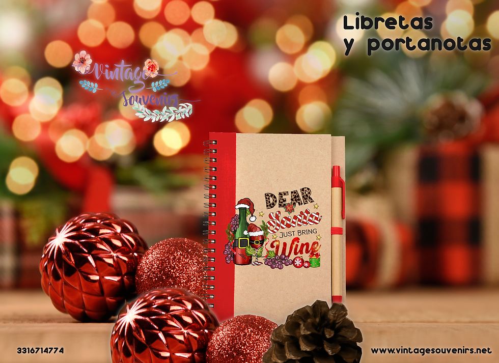 Miniatura: LIBRETA TIPO CUADERNO ECOLÓGICO CON BOLÍGRAFO "JASP" NAVIDAD