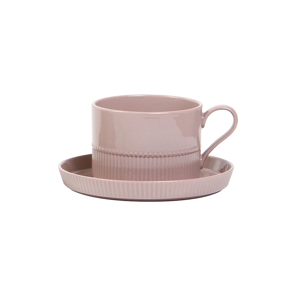 Miniatura: JUEGO DE TÉ CON TAZA Y PLATO DE PORCELANA "RUW"