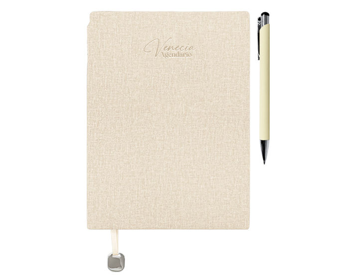 Miniatura: 30PZAS AGENDARIO DE PASTA FLEXIBLE  TEXTURIZADA 16.4 X 21.5 CMS DE PU "VENE"