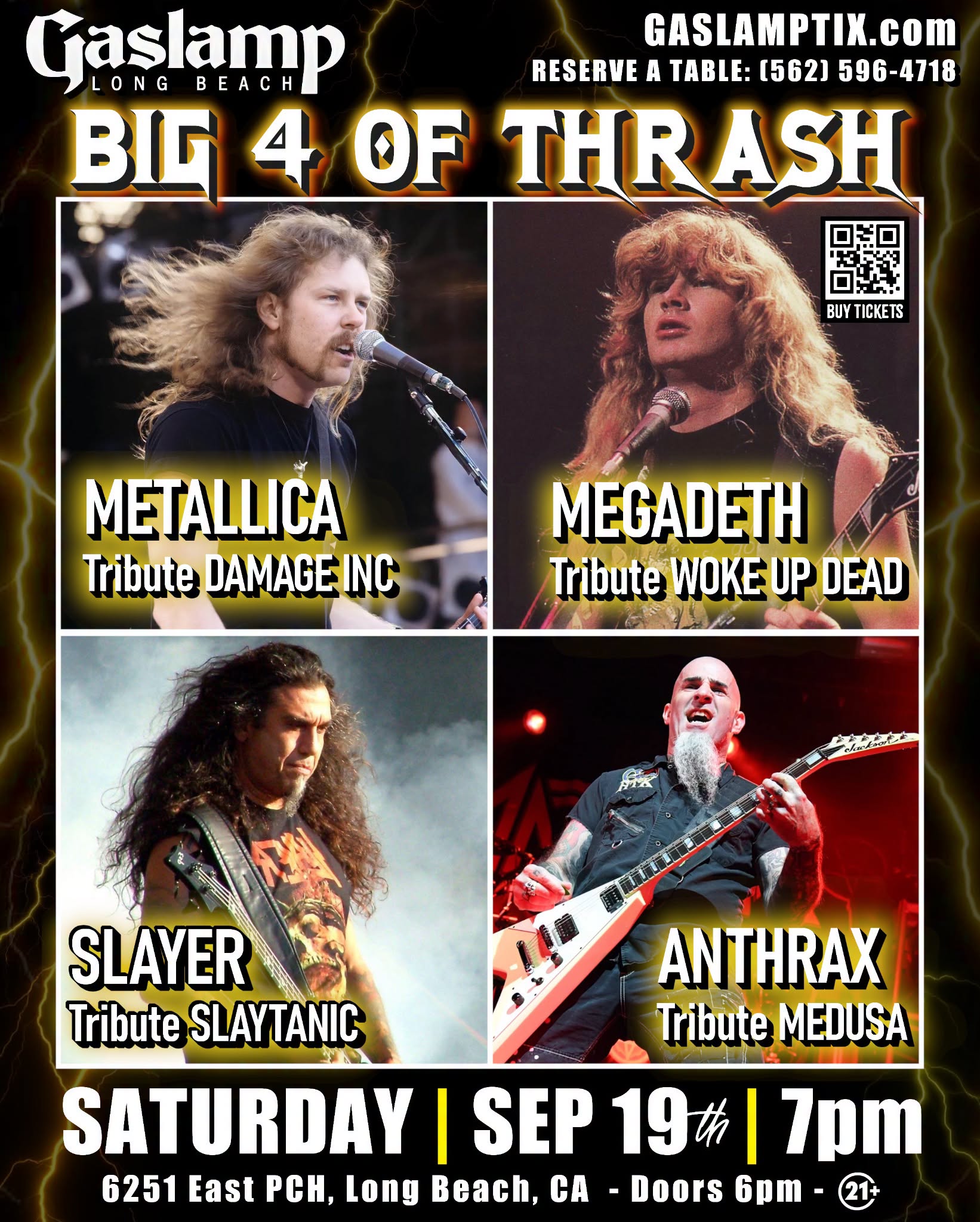 Big 4 of Thrash: Metallica, Slayer, Megadeth and Anthrax Tributes