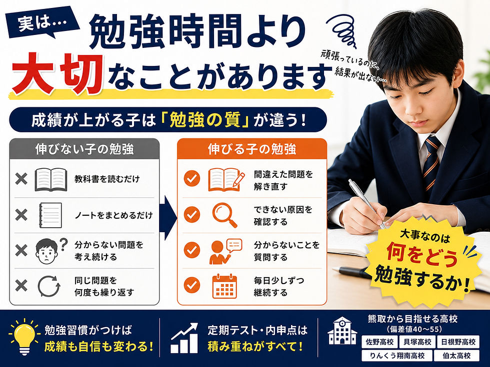 勉強時間より大切なこと|長時間勉強しても成績が上がらない理由